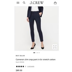 J. Crew Cameron Pant in Navy (NWT)